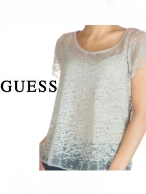 GUESS Waves Burnout T-Shirt Grey - S